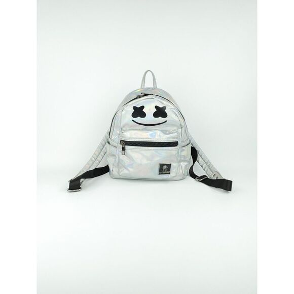 Marshmello Mad engine oil slick mini backpack MARSHIN silver holographic - Picture 1 of 12